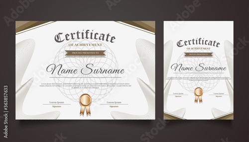 Certificate Template with Abstract Ornaments in Vintage Style