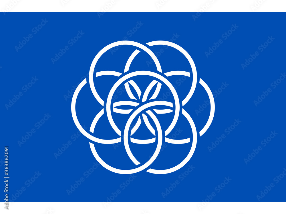 International flag of planet earth. Isolated white vector symbol on blue background. International flag of planet earth. Isolated white vector symbol on blue background.