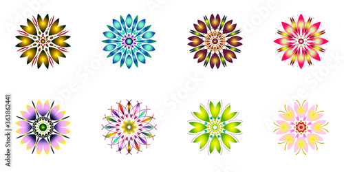 flowers, vector, colorful, clip art design and tiles 002 © Oh Boy Art Design