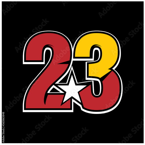 Number racing sport logo in vector illustration	 photo