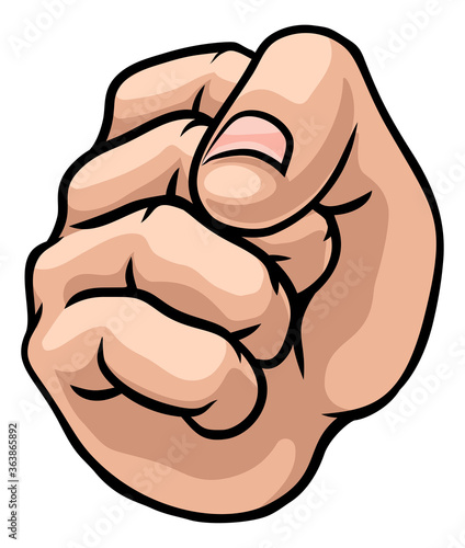 A hand in a fist punching c...