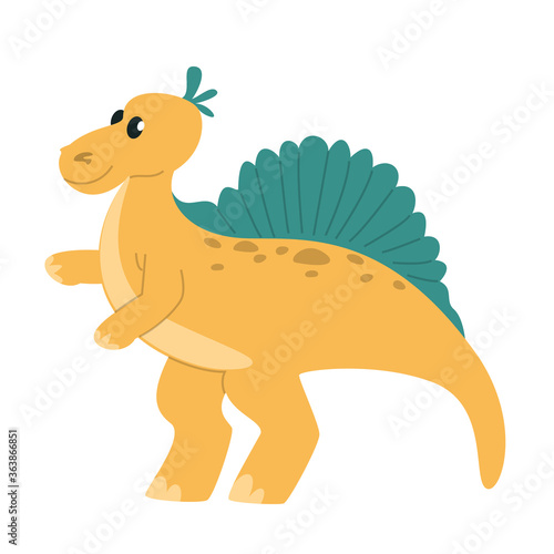 Cute little funny baby stegosaurus vector isolated