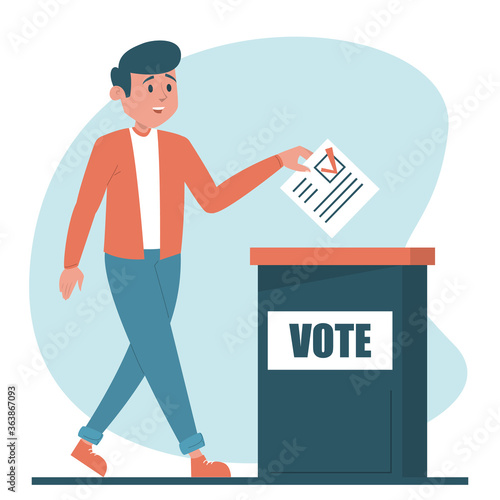 Man voting for a president vector isolated