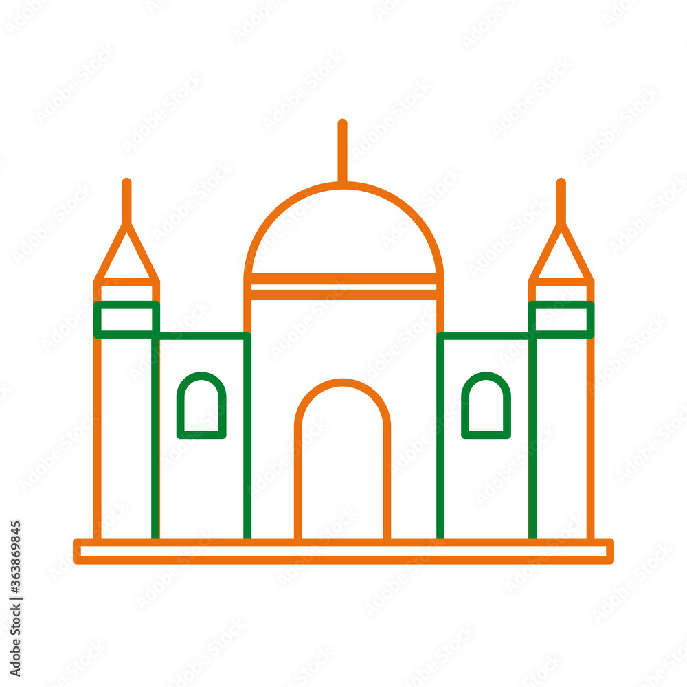 mosque muslim temple line style icon