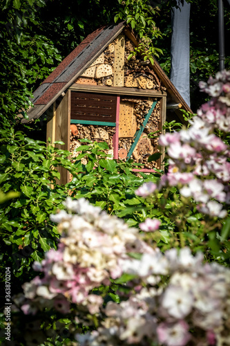 selfmade insect hotel in garden © Lunghammer