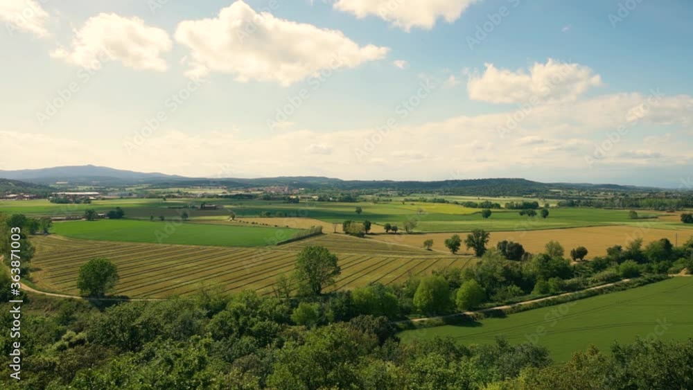 Panoramic view of fields in a valley Panoramic view of fields in a valley