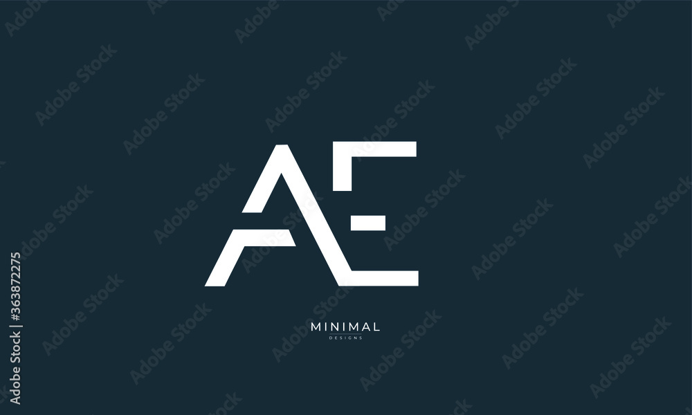 Alphabet letter icon logo AE Alphabet letter icon logo AE