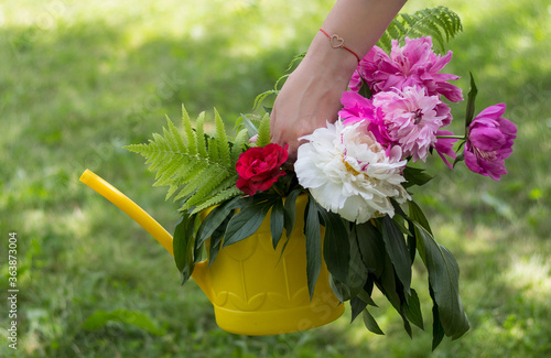 Wallpaper Mural bouquet of flowers in a yellow bailer Torontodigital.ca