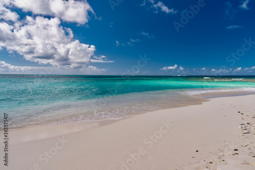 tropical beach with blue sky