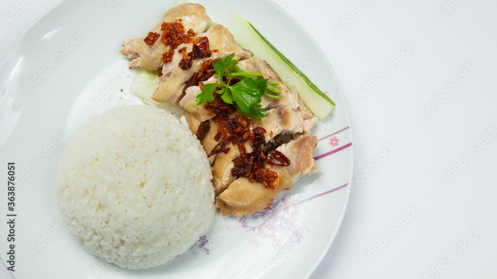 Delicious Steam Chicken with Rice (Hainan Chicken) Delicious Steam Chicken with Rice (Hainan Chicken)