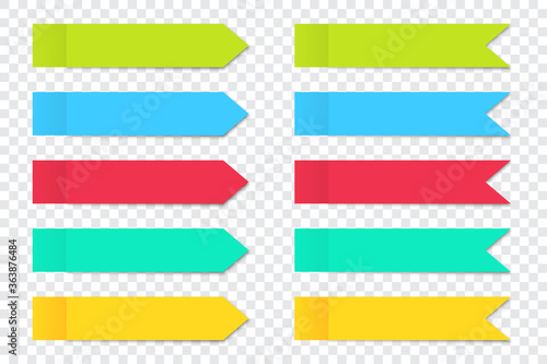 Set of post note stickers arrow with shadow
