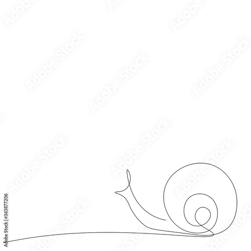 Snail animal silhouette on white background, vector illustration