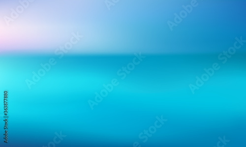 Beautiful Blurred seascape with water and sky. Abstract Gradient blue and teal background. water. Summer turquoise backdrop. Vector for travel poster, graphic design, banner, website or aqua poster