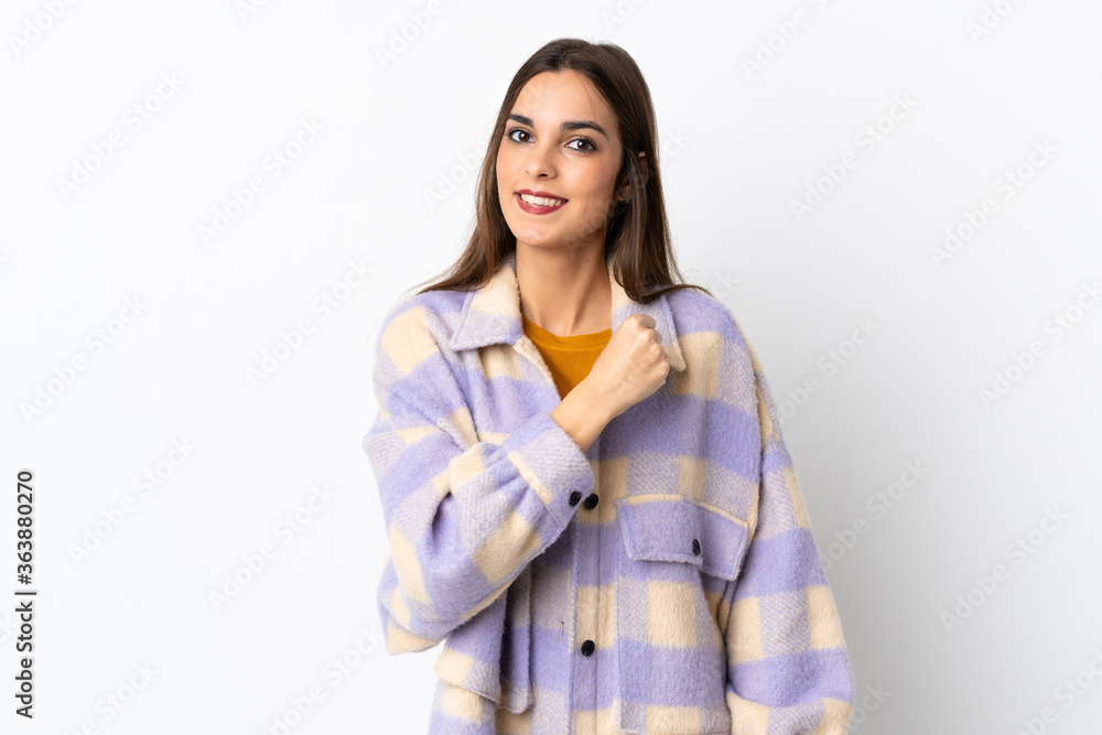 Young caucasian woman isolated on purple background celebrating a victory Young caucasian woman isolated on purple background celebrating a victory