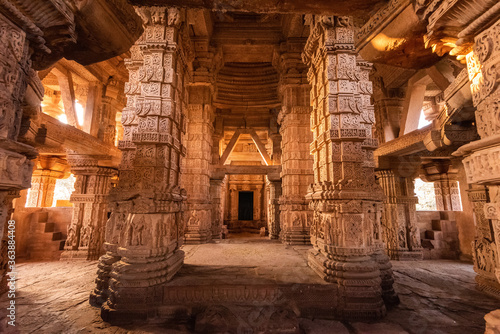 Inside view of Sas Bahu Temple  located at inside Gwalior fort  Gwalior  Madhya Pradesh  India.