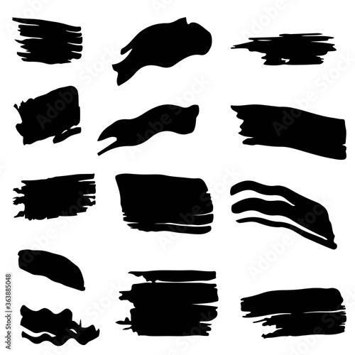 A collection of paint stains. Vector set