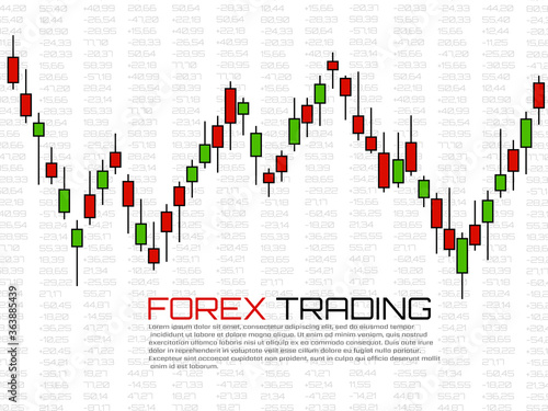 Stock market with japanese candles. Forex trading graphic design concept. Abstract finance background. Vector illustration