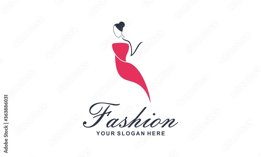 Fashion, female, dress and beauty logo vector Stock Vector | Adobe Stock