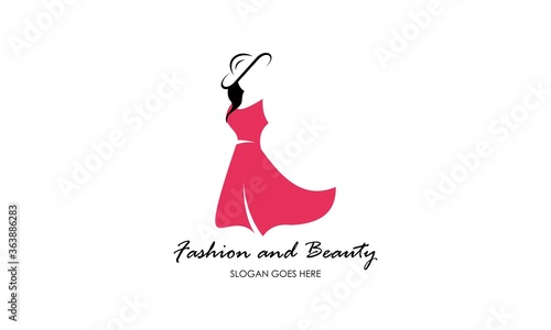 Foto Fashion, female, dress and beauty logo vector