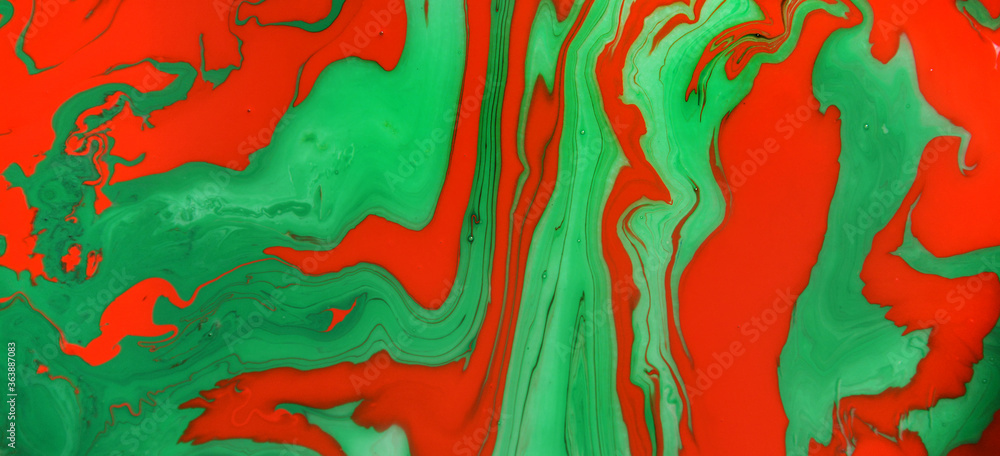 Splash of paint.Closeup abstract color mixing of water, acrylic,oil and milk for use as background image. Acrylic texture with marble pattern, multi color background 