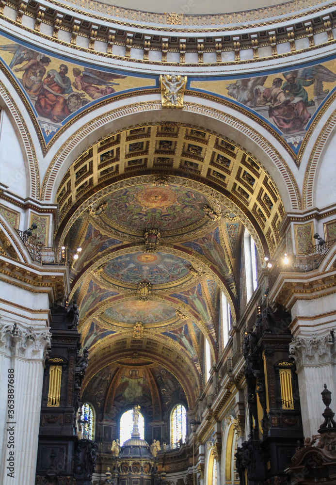 Interiors of the St. Paul's Cathedral in London, UK