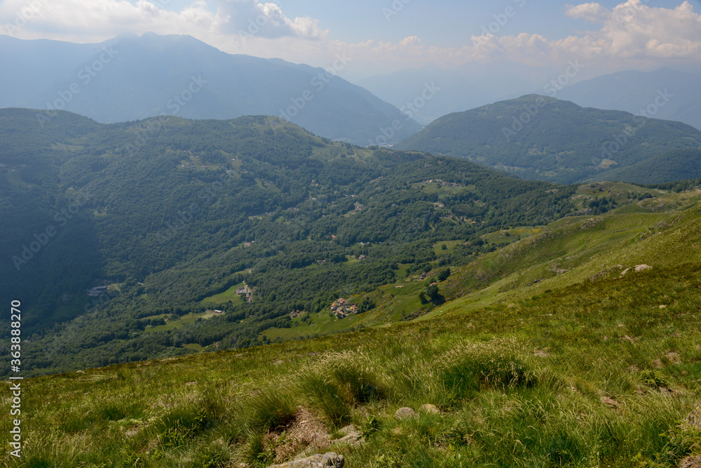 View at Gola di Lango on Capriasca valley in Switzerland