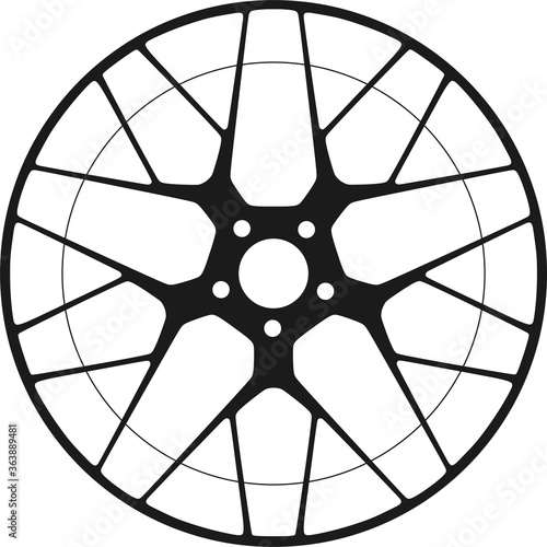 Car rim icon.