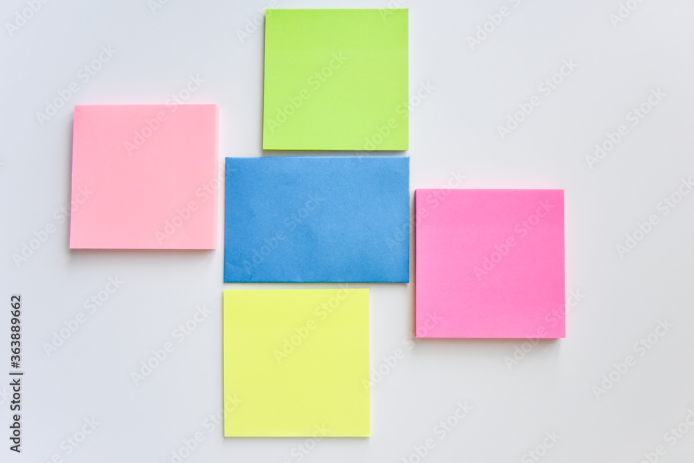 selective focus, colorful square blocks and blue rectangle in the center