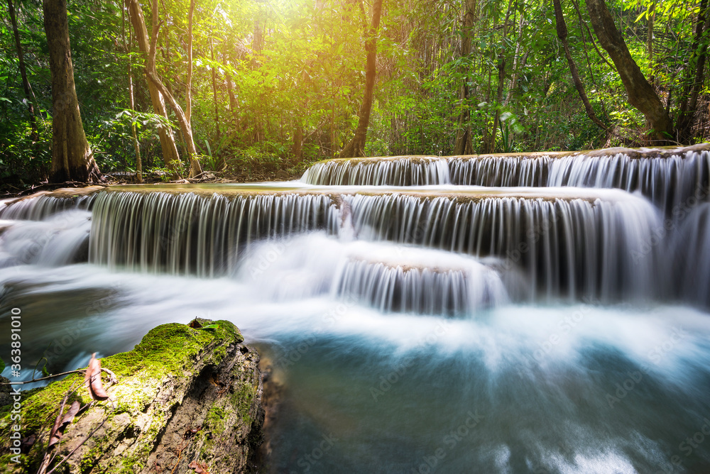 Huay Mae Khamin waterfall in tropical forest, Thailand Huay Mae Khamin waterfall in tropical forest, Thailand