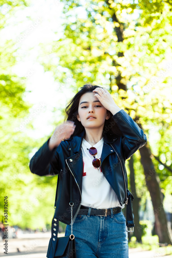 pretty young asian woman smiling cheerful in green park on summer sunny day, lifestyle people concept pretty young asian woman smiling cheerful in green park on summer sunny day, lifestyle people concept