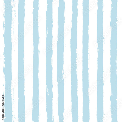 Hand drawn striped pattern, baby blue navy stripe seamless background, childish pastel brush strokes. vector grunge stripes, cute paintbrush line