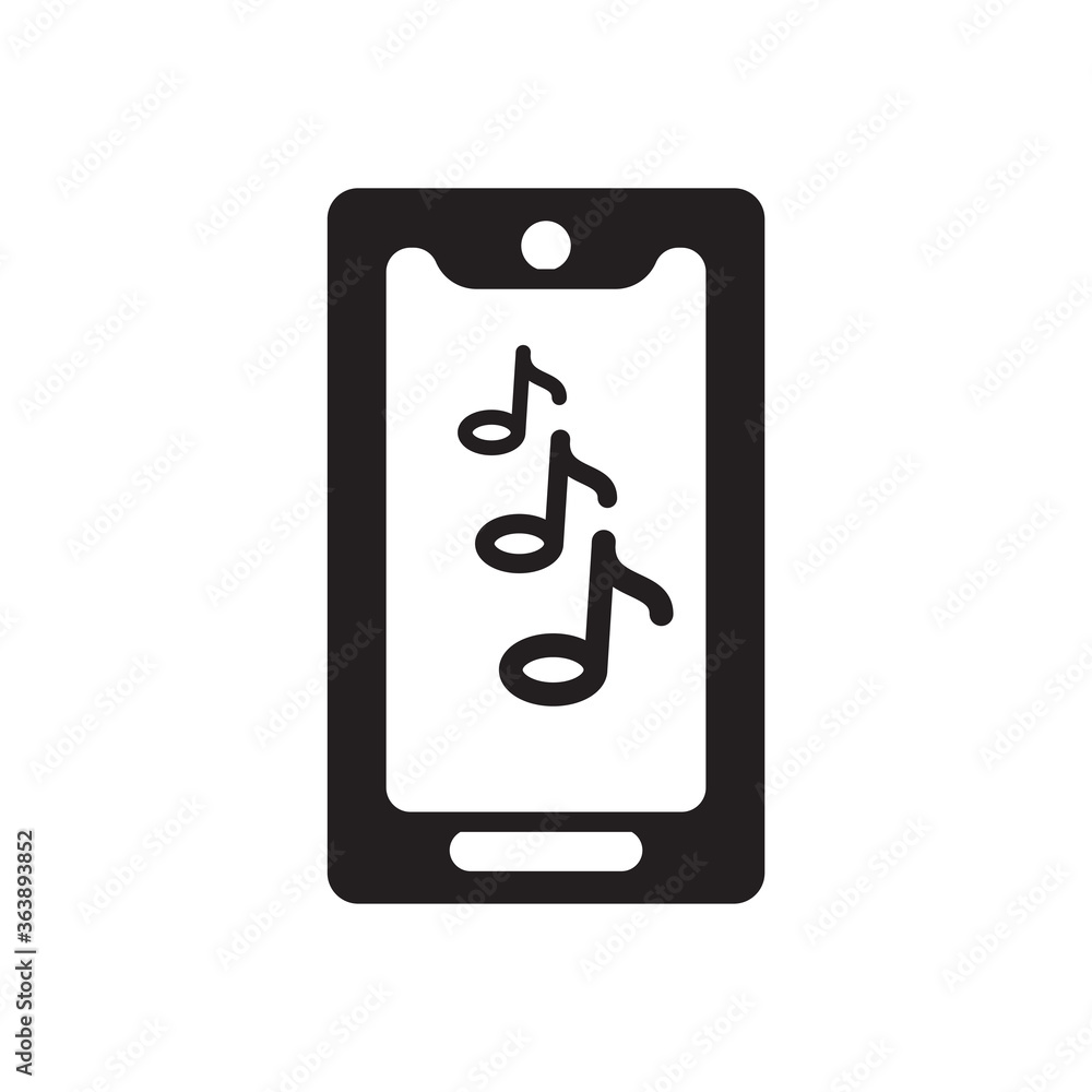 playing music on smartphone icon design,flat trendy style collection playing music on smartphone icon design,flat trendy style collection