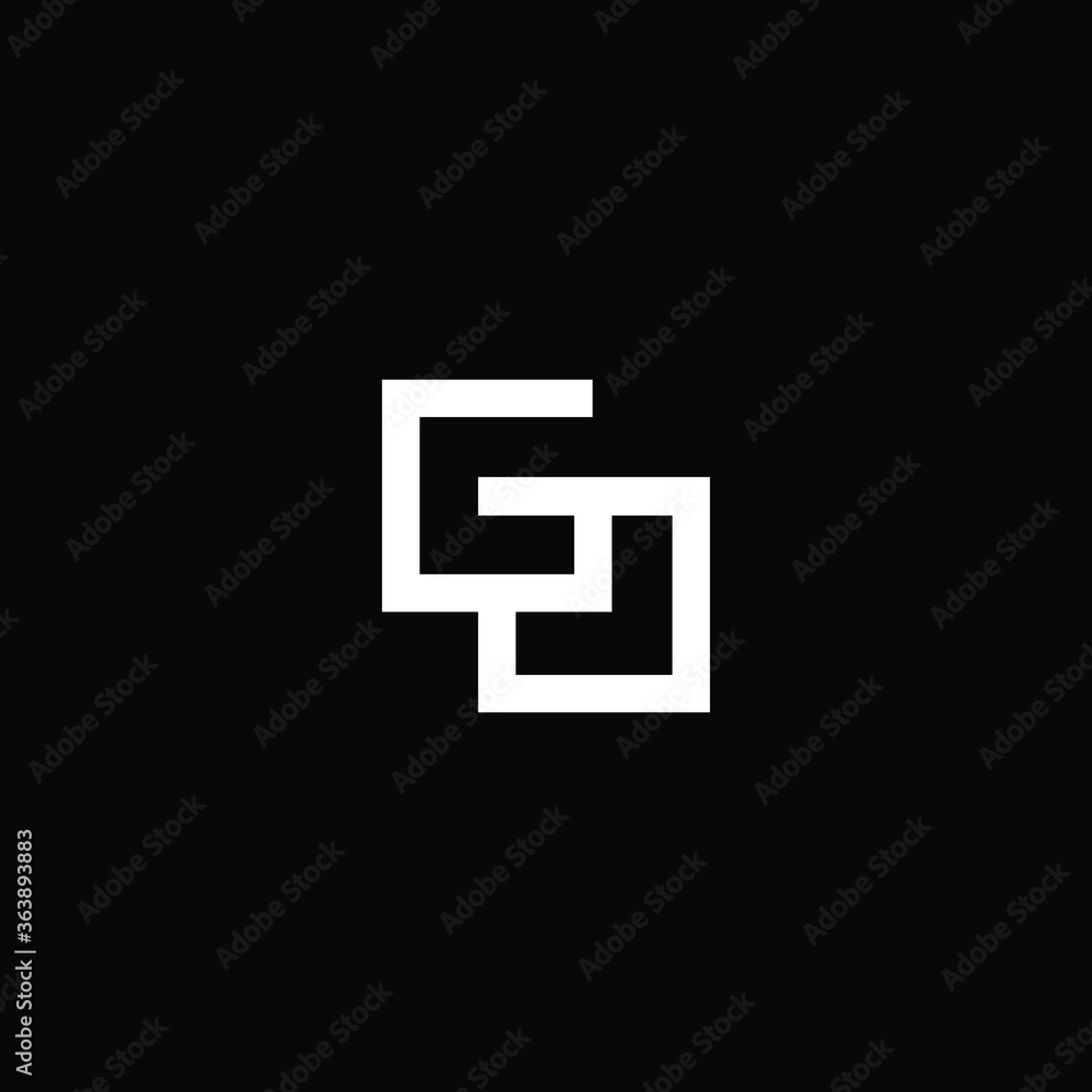 Minimal elegant monogram art logo. Outstanding professional trendy awesome artistic GJ JG initial based Alphabet icon logo. Premium Business logo white color on black background Minimal elegant monogram art logo. Outstanding professional trendy awesome artistic GJ JG initial based Alphabet icon logo. Premium Business logo white color on black background