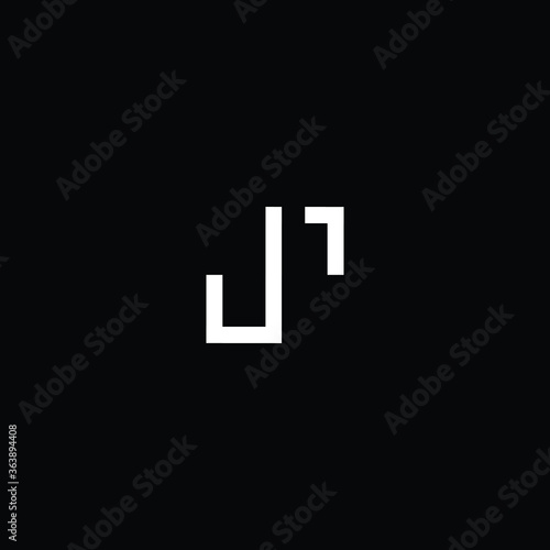 Minimal elegant monogram art logo. Outstanding professional trendy awesome artistic SJ JS initial based Alphabet icon logo. Premium Business logo white color on black background 