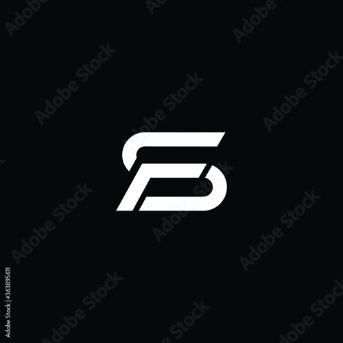Minimal elegant monogram art logo. Outstanding professional trendy awesome artistic SF FS initial based Alphabet icon logo. Premium Business logo white color on black background 