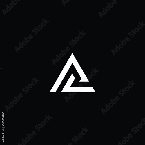 Minimal elegant monogram art logo. Outstanding professional trendy awesome artistic AP PA initial based Alphabet icon logo. Premium Business logo white color on black background 