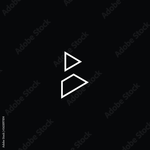 Minimal elegant monogram art logo. Outstanding professional trendy awesome artistic 3D B BB initial based Alphabet icon logo. Premium Business logo white color on black background 