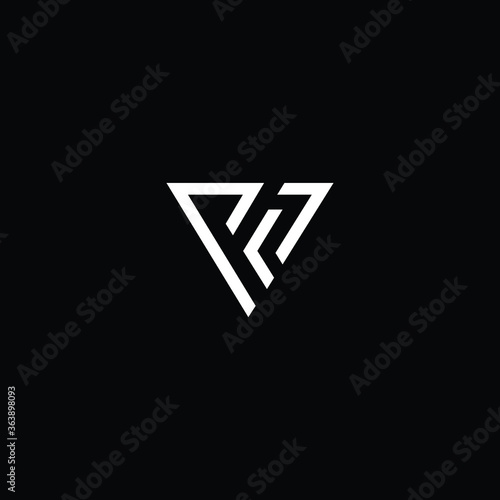 Free Download Minimal elegant monogram art logo. Outstanding professional trendy awesome artistic PV VP initial based Alphabet icon logo. Premium Business logo white color on black background  - GFXLoad