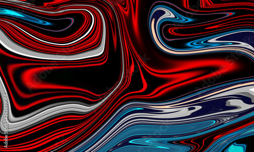abstract red blue and black liquid paint texture background