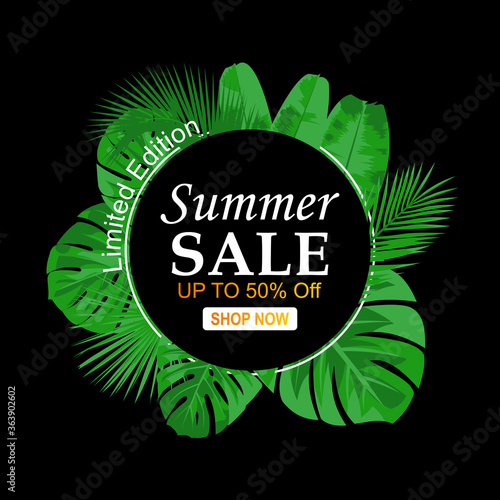 summer sale poster promotion eco friendly label and badge