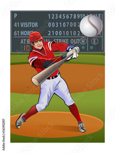Baseball player strikes