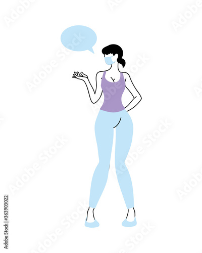 girl with bubble chat text
