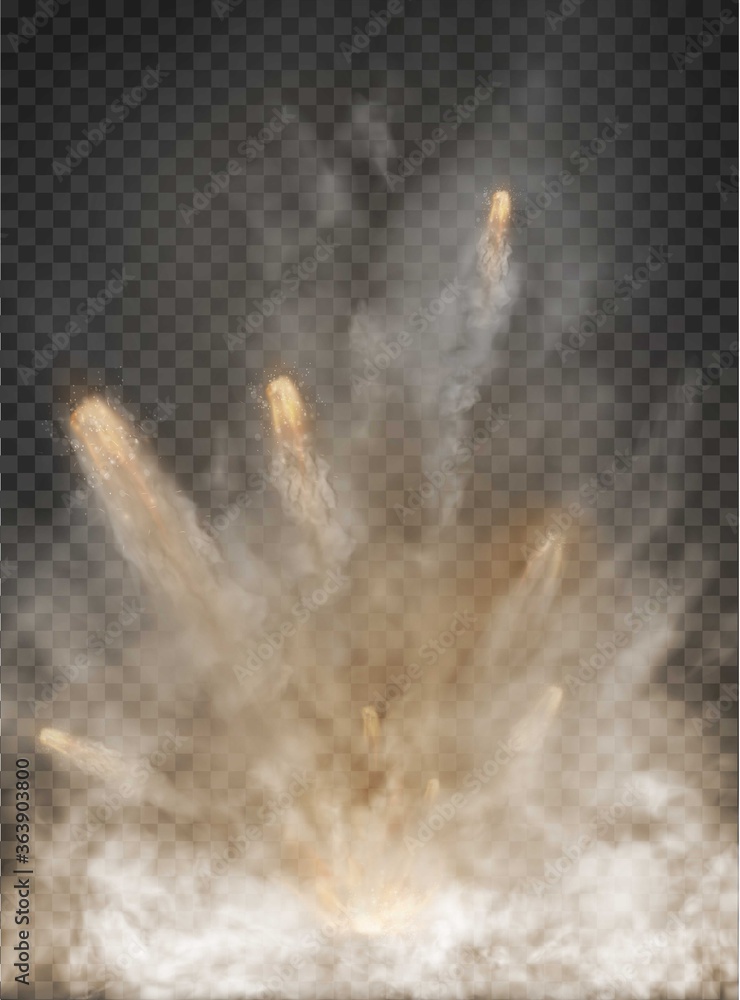 fog and smoke explosion isolated on transparent background