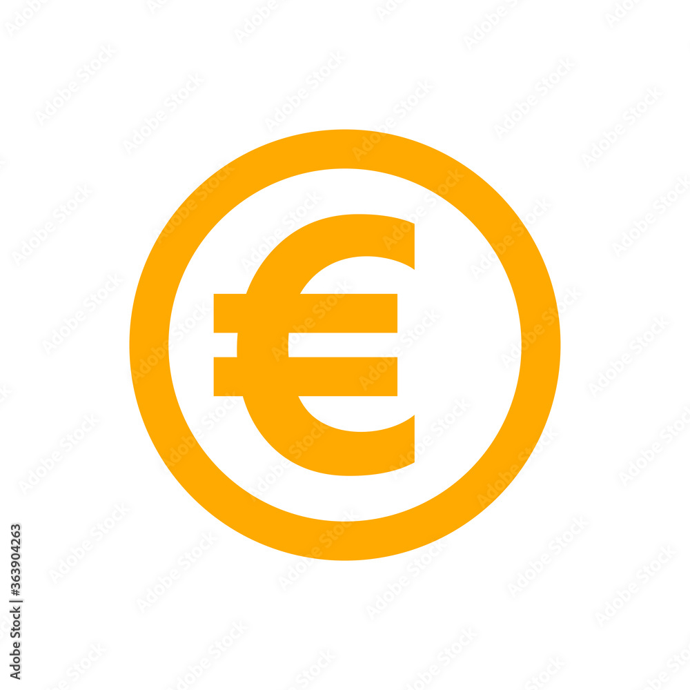 euro currency coin orange for icon isolated on white, euro money for app symbol, simple flat euro money, currency digital euro coin for financial concept euro currency coin orange for icon isolated on white, euro money for app symbol, simple flat euro money, currency digital euro coin for financial concept