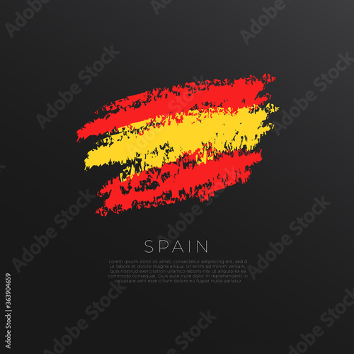National flag in grunge brush stroke isolated on black background   Vector Illustration