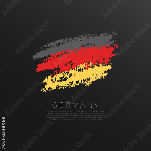 National flag in grunge brush stroke isolated on black background : Vector Illustration