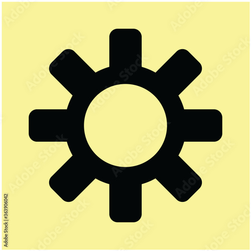 App software settings gear  options cog flat vector icon for apps and websites. Can be used for Web, Mobile, Infographic and Print. EPS 10 Vector illustration. 