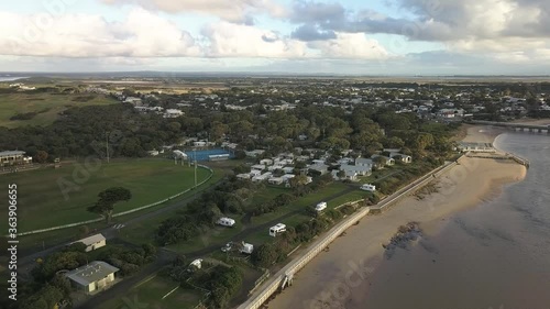 Aerial Shot of Barwon Heads Caravan Park  Victoria  Australia photo