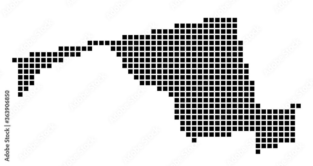 Maryland map. Map of Maryland in dotted style. Borders of the us state filled with rectangles for your design. Vector illustration.