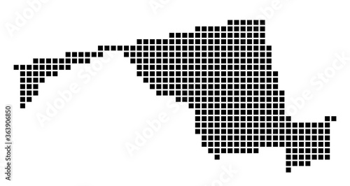 Maryland map. Map of Maryland in dotted style. Borders of the us state filled with rectangles for your design. Vector illustration.
